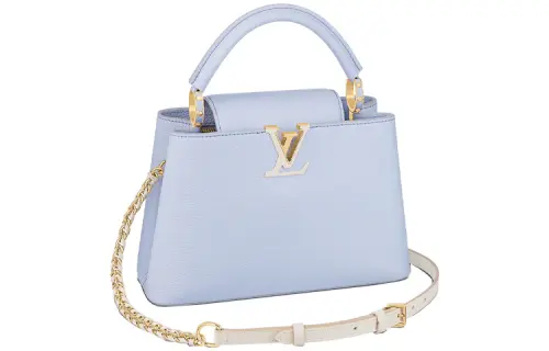 LOUIS VUITTON Capucines Taurillon Leather One Shoulder Handbag Women's Blue