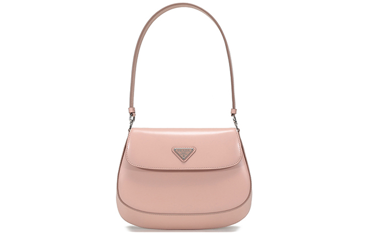 PRADA Cleo Shiny Leather Handbag, Shoulder Bag Women's Orchid Powder