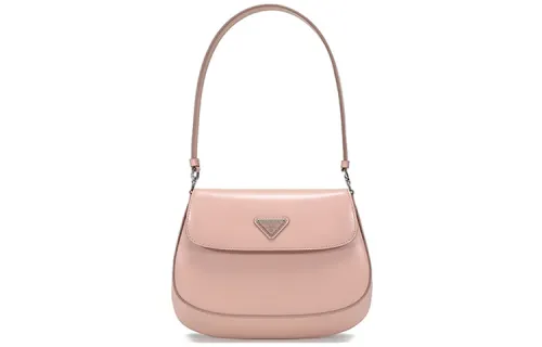 PRADA Cleo Shiny Leather Handbag, Shoulder Bag Women's Orchid Powder