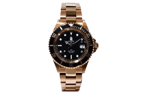 A BATHING APE Bape Watch 30m Water Resistant Mechanical Movement Stainless Steel Strap Watch Unisex