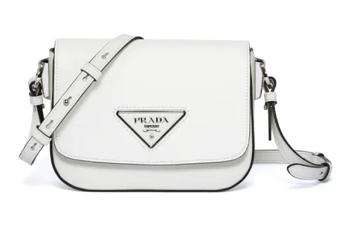 PRADA Leather Crossbody Bag Regular Women's White
