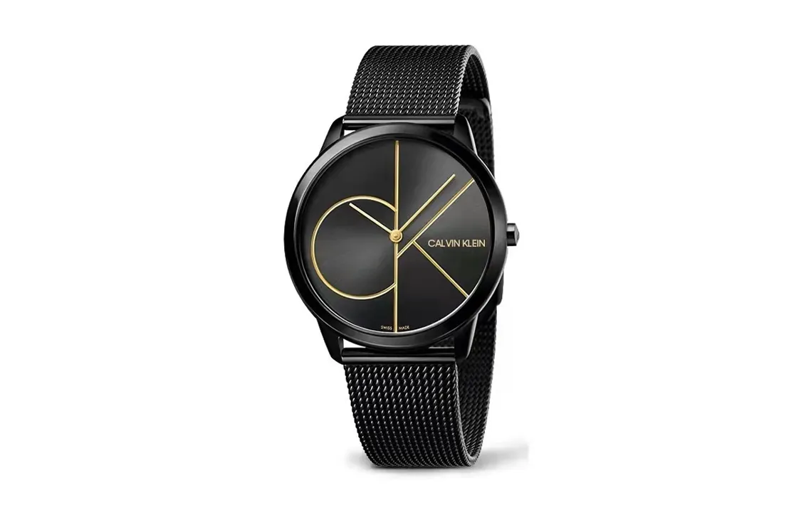 CALVIN KLEIN Simple Collection Extension CH Classic Wrist Watches Quartz Movement Stainless Steel Strap Black Dial