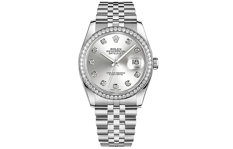 ROLEX Datejust Collection Automatic Mechanical Movement Unisex Watch 36mm White Dial Stainless Steel Watchband