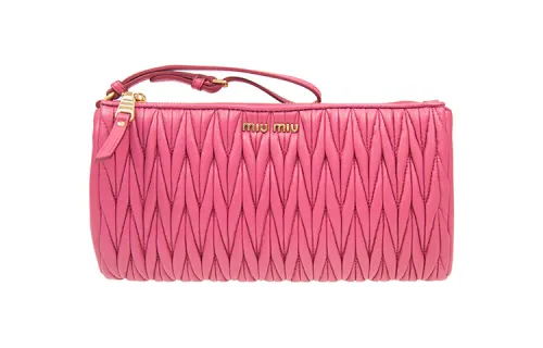 MIU MIU Sheepskin Clutch Women's Pink