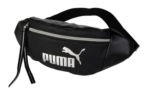 PUMA Leather Crossbody Bag, Sling Bag, Fanny Pack Regular Unisex Black