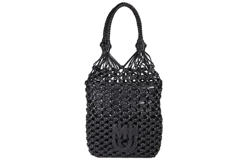MIU MIU Woven Leather Handbag Regular Women's Black