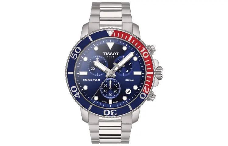 TISSOT Quartz Movement Men's Watches Watch 45.5mm Blue Dial Stainless Steel Case