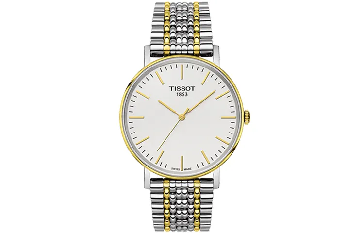 TISSOT Meishi Collection Quartz Movement 30m Waterproof Men's Watch 38mm White Dial Stainless Steel Case