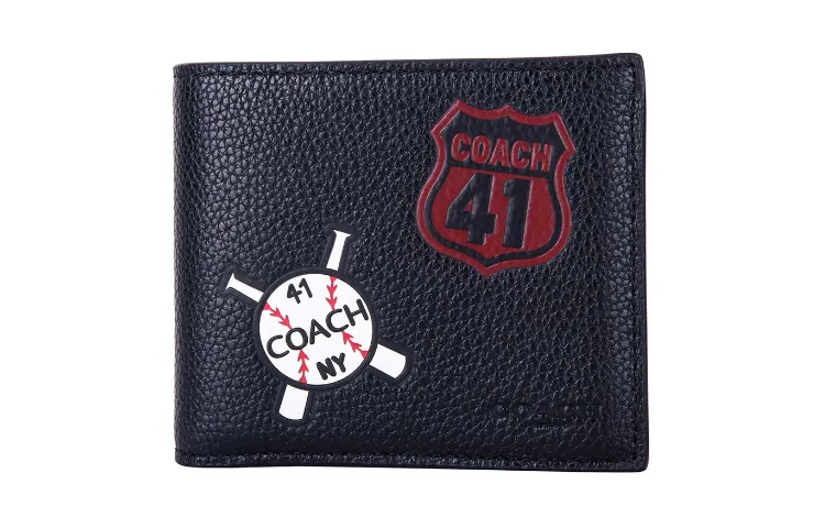 COACH Leather Wallet Men's Black
