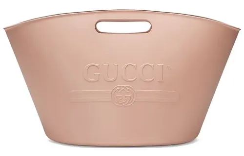 GUCCI Rubber Material Basket Bag Handbag Large Women's Pink/Candy