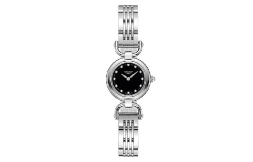 LONGINES Rider Collection Quartz Movement Women's Watch Black Dial Stainless Steel Case