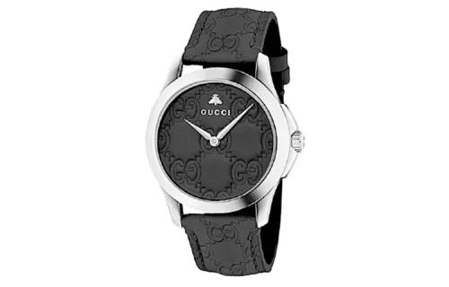 GUCCI G Timeless Collection Wrist Watches Quartz Movement Leather Strap Black Dial Women's Watch