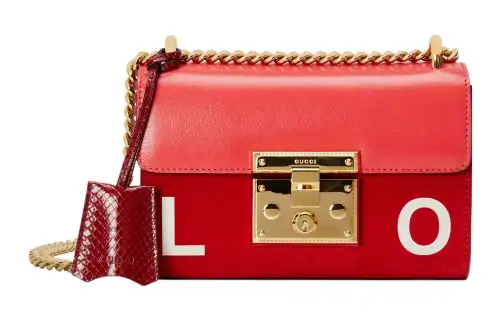 GUCCI Valentine's Day Collection Leather Shoulder Bag Women's Orange Red