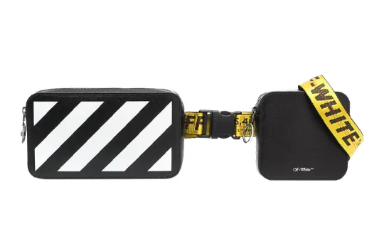 OFF WHITE Diag Striped Industrial Belt Strap Belt Bag Black/White/Yellow