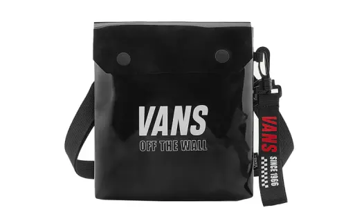 Vans Leather Shoulder Bag, Crossbody Bag Regular Unisex Black