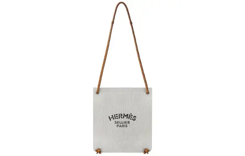 HERMES Aline Cotton Shoulder Bag, Crossbody Bag Women's Gray