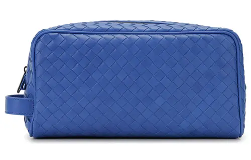 Bottega Veneta Sheepskin Toiletry Bag Women's Blue