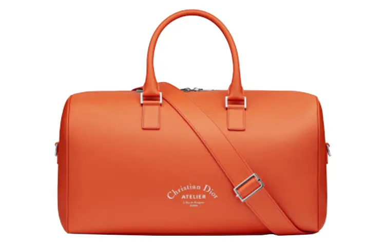 DIOR Calfskin Travel Bag Men's Orange