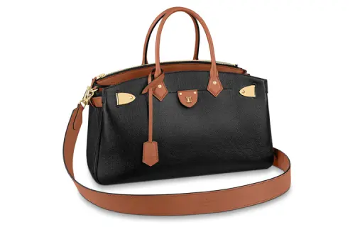 LOUIS VUITTON Calfskin One Shoulder Handbag Women's Black