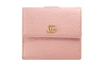 GUCCI GG Marmont Leather Wallet Women's Pink/Candy
