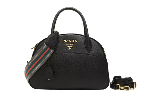 PRADA Cow Leather Shoulder Bag, Crossbody Bag, Handbag Women's Black