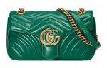 GUCCI Marmont Quilted Leather Shoulder Bag, Crossbody Bag Small Women's Green