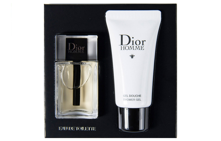 DIOR Perfume sample with a light fragrance, wooden set, shower gel, woody notes, 10 ml, 20 ml