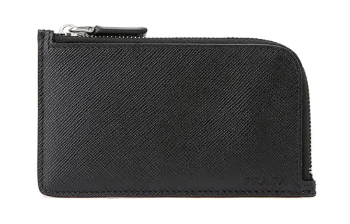 PRADA Saffiano Cow Leather Wallet Men's Black
