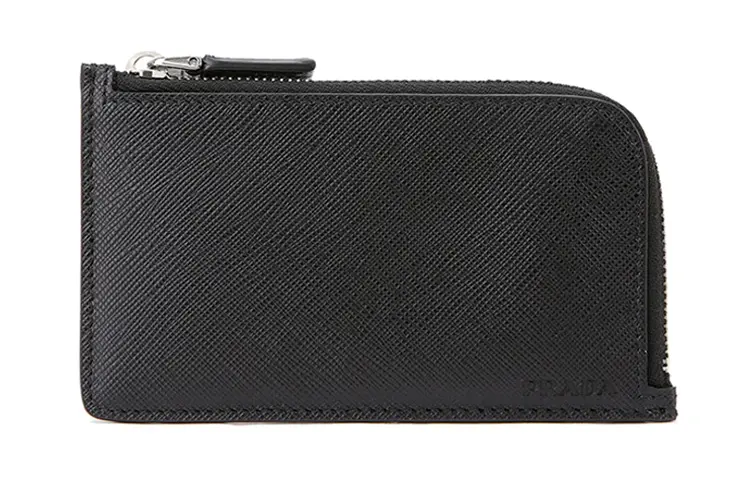 PRADA Saffiano Cow Leather Wallet Men's Black