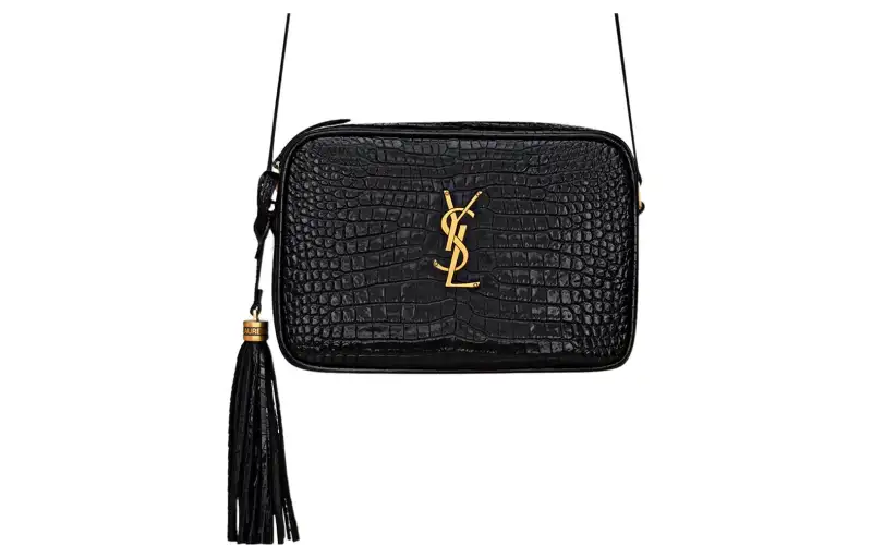 SAINT LAURENT LOU Leather Crossbody Bag, Shoulder Bag Women's Black