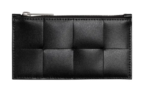 Bottega Veneta Versatile Cow Leather Card Holder Men's Black