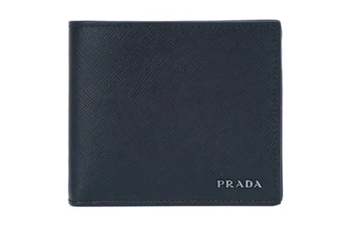 PRADA Saffiano Cow Leather Wallet Men's Black