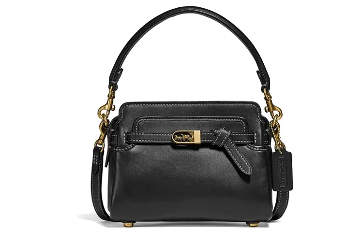 COACH Tate Leather Handbag, Shoulder Bag, Crossbody Bag Small Women's Black