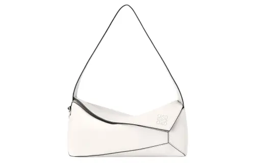 LOEWE Puzzle Hobo Cow Leather Shoulder Bag, Handbag, Shoulder Bag Women's White