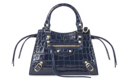 Balenciaga Cow Leather Handbag Mini Women's Blue