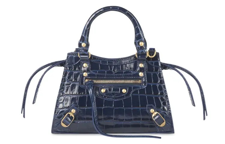 Balenciaga Cow Leather Handbag Mini Women's Blue