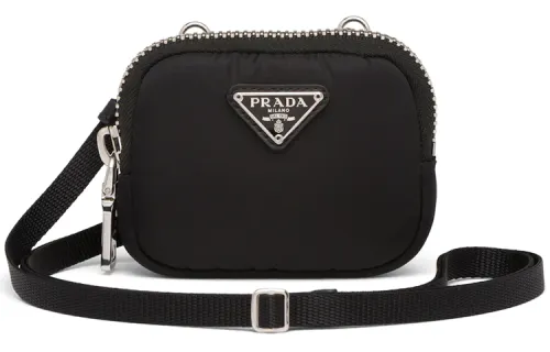 PRADA Nylon Fabric Crossbody Bag Unisex Black