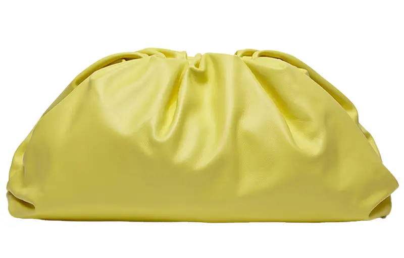 Bottega Veneta Cow Leather Clutch Large Women's Yellow