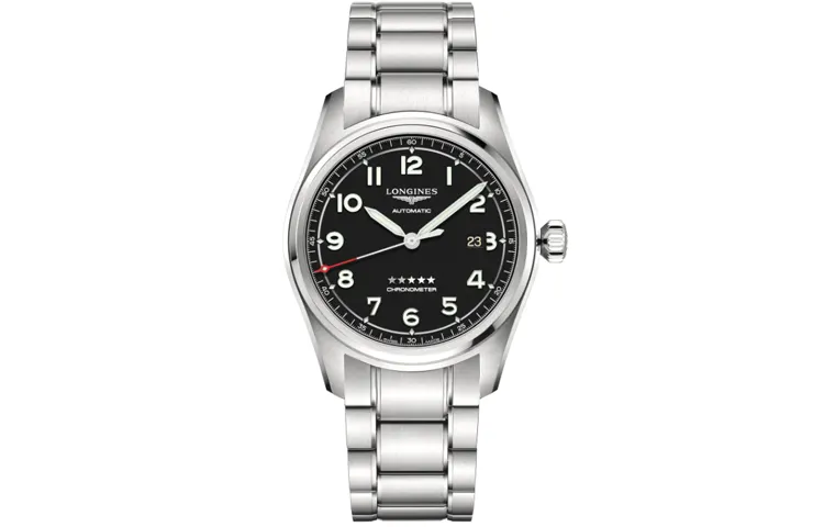 LONGINES Automatic Mechanical Movement COSC Certified Men's Watches Watch 42mm Black Dial Stainless Steel Case