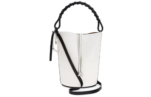 LOEWE Natural Calfskin Bucket Bag, Portable Crossbody Bag, Shoulder Bag Women's Cotton White