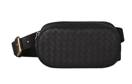 Bottega Veneta Intrecciato Weave Belt Bag Black