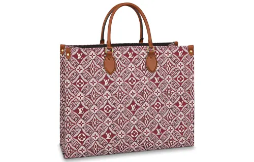 LOUIS VUITTON ONTHEGO Cow Leather Jungle Bag, Tote Bag, Shopping Bag, Handbag Large Women's Red