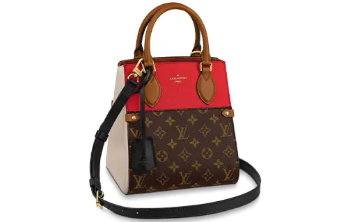 LOUIS VUITTON Canvas With Calfskin Shoulder Bag, Crossbody Bag, Handbag Women's Red White Black