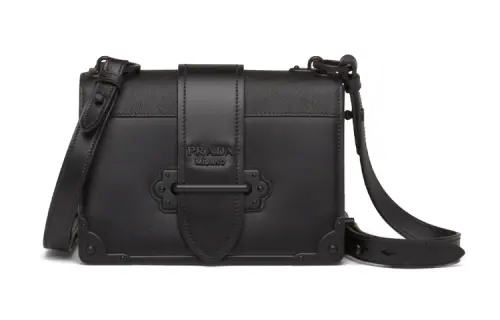 PRADA Cahier Cow Leather Small Square Bag, Shoulder Bag, Crossbody Bag Women's Black