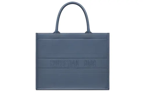 DIOR BookTote Handle Cow Leather Tote Bag, Shopping Bag, Shoulder Bag, Handbag Small Women's Denim Blue