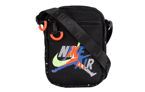 Jordan Polyester Cell Phone Pouch, Shoulder Bag, Crossbody Bag Regular Unisex Black/Infrared/Elegant Gray