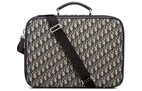 DIOR Sheepskin And Jacquard Fabric Small Suitcase, Crossbody Bag, Shoulder Bag, Travel Bag Unisex