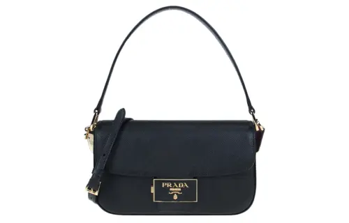 PRADA Leather Handbag Medium Women's Black
