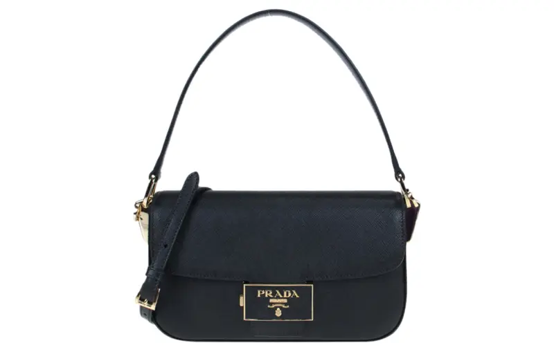 PRADA Leather Handbag Medium Women's Black