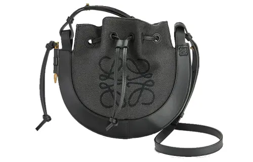 LOEWE Anagram Cow Leather Flying Saucer Bag, Crossbody Bag, Shoulder Bag Small Women's Black